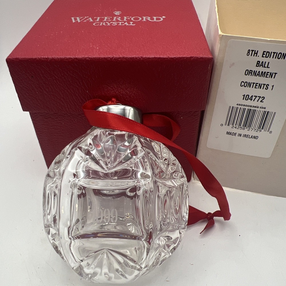 Vintage 1999 Waterford Crystal Annual Crystal Ball Ornament 8th Edition A Beauty